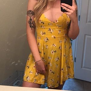 Yellow mini dress